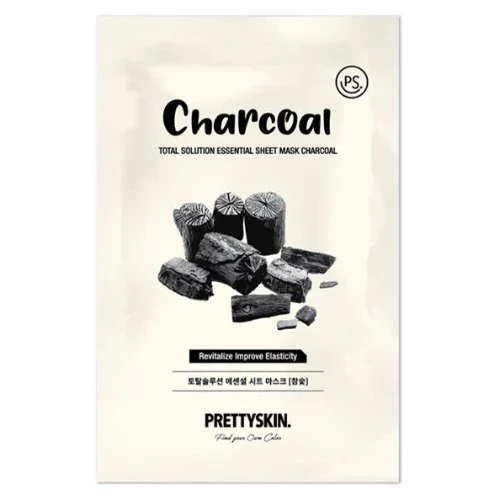[BH-0298] Pretty Skin Total Solution Essential Sheet mask (Charcoal) /ماسك الفحم