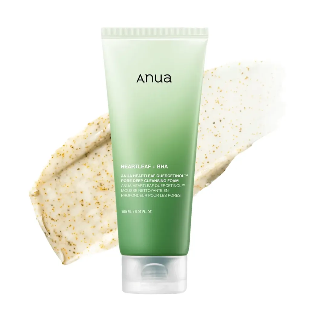 ANUA EARTLEAF QUERCETINOL PORE DEEP CLEANSING FOAM / ‎الفسول  الرغوي العميق للمسام بالكيرسيتينول من هارت ليف