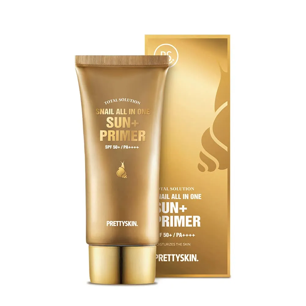 PRETTY SKIN TOTAL SOLUTION SNAIL ALL IN ONE SUN,PRIMER / برايمر و واقي الشمس  SPF 50+ PA+